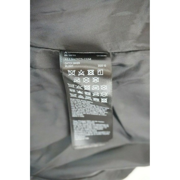 ALLSAINTS Vintage Distressed Leather Catch Biker Jacket Oxblood Red Size 4 - Picture 6 of 6